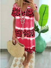 Leopard Print Printed Midi Dress