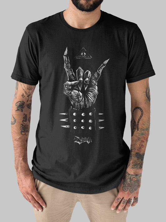 T-shirt imprimé punk pour hommes 