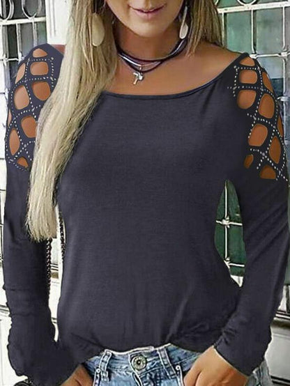 Long Sleeve Top with Studs and Diamonds