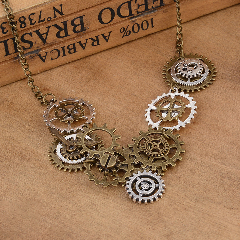 Steam Punk Gears Pendant Necklace