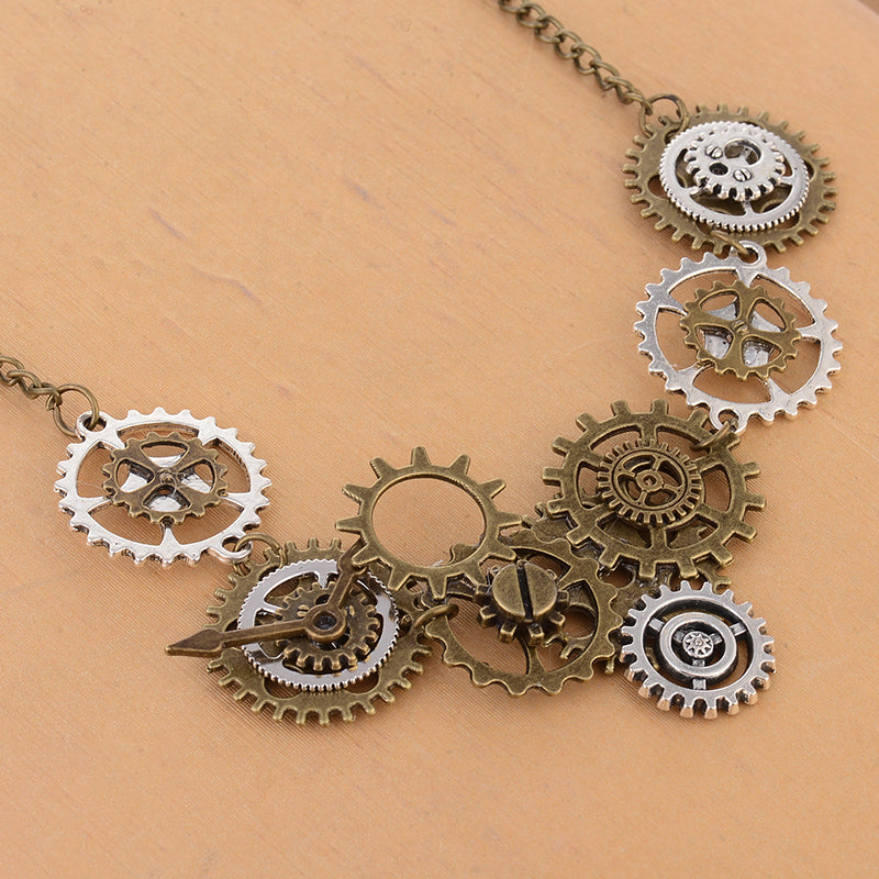 Steam Punk Gears Pendant Necklace