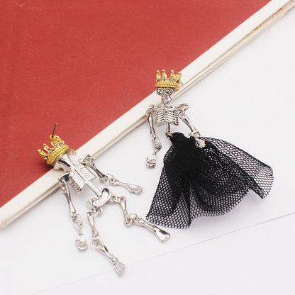 Crowned Skull King And Queen Earrings