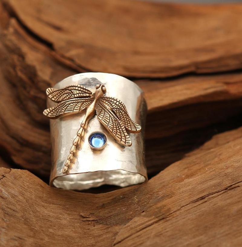 Dragonfly Gemstone Ring