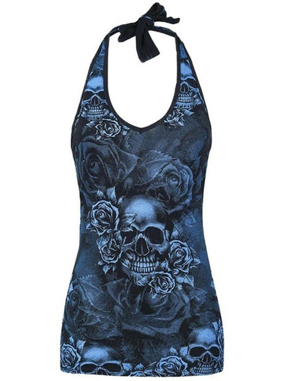 Fashion Skull Print Sports Vest