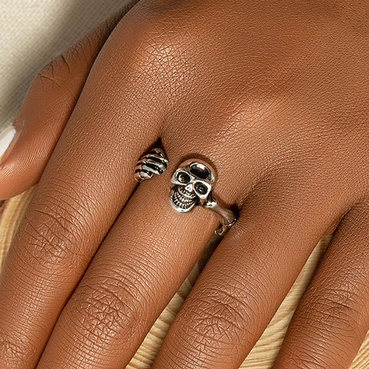 Fashion Punk Skull Open-End Ring