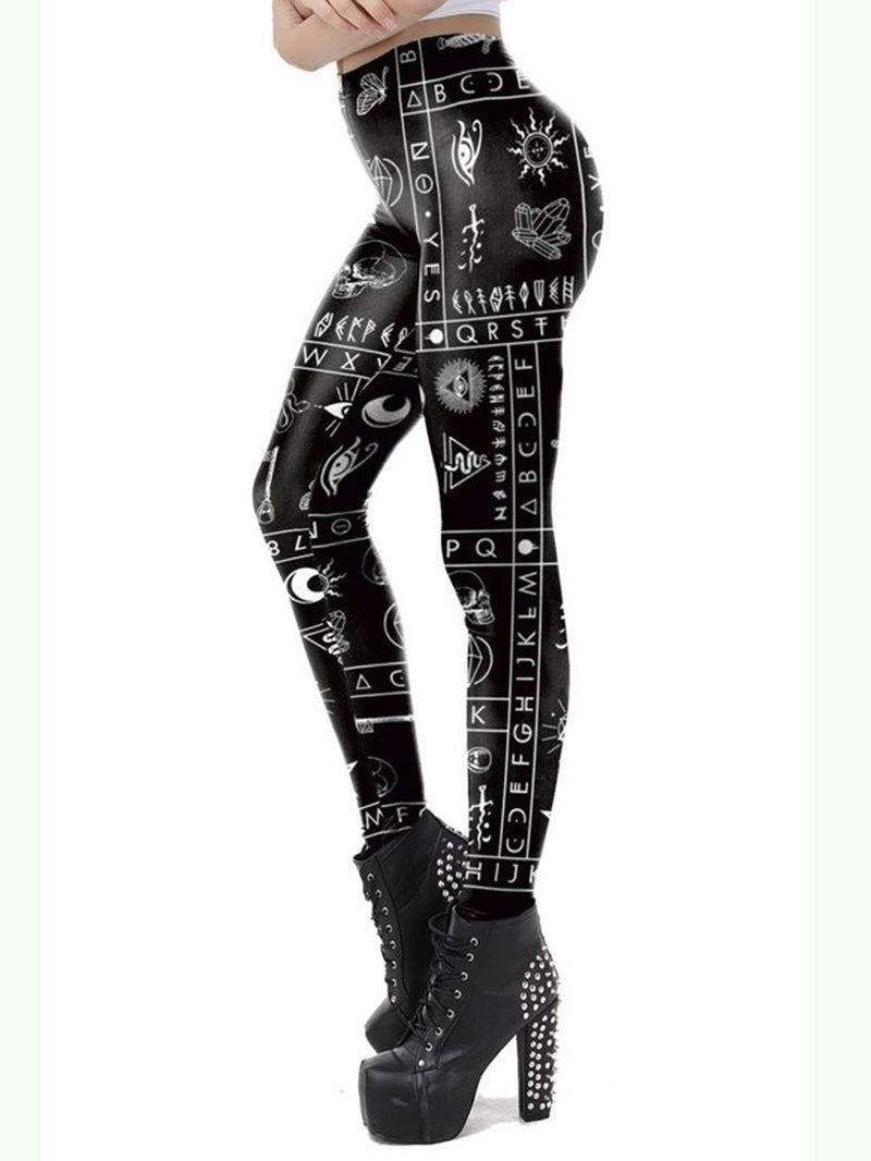 Punk Mysterious Sign Printed Women's Leggings