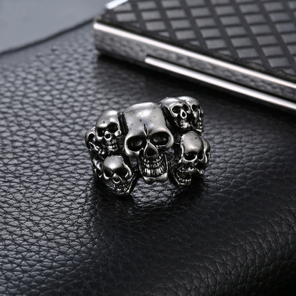 Multi Skulls Punk Men's Ring