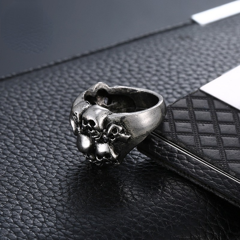 Multi Skulls Punk Men's Ring