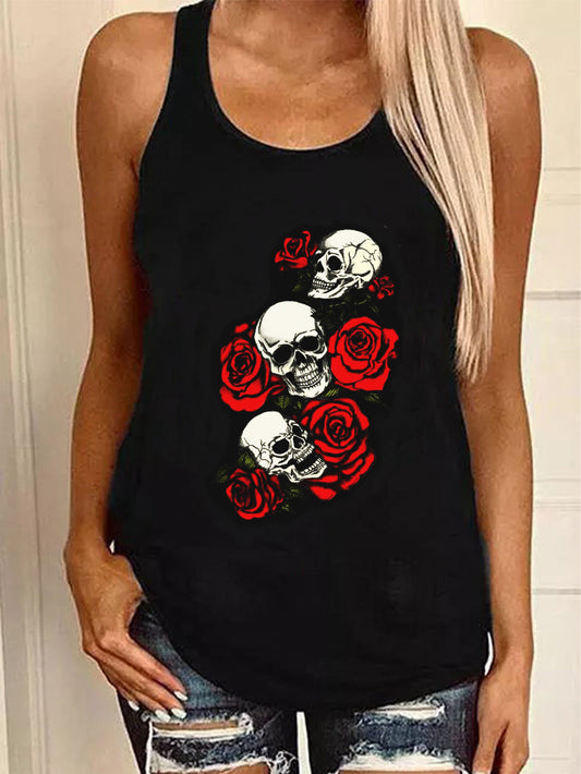 Tanktop für Damen mit Punk-Totenkopf-Print 