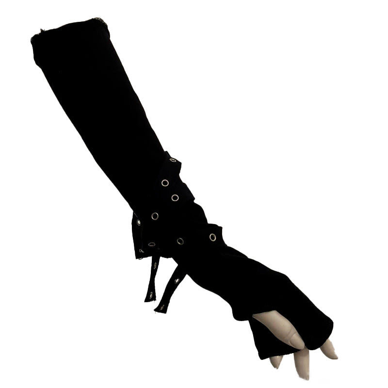 Punk Cycling Buckled Half Fingers Gloves