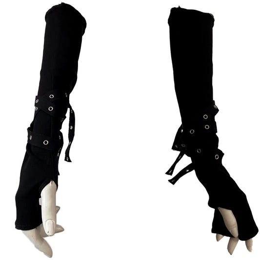 Punk Cycling Buckled Half Fingers Gloves