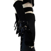 Punk Cycling Buckled Half Fingers Gloves