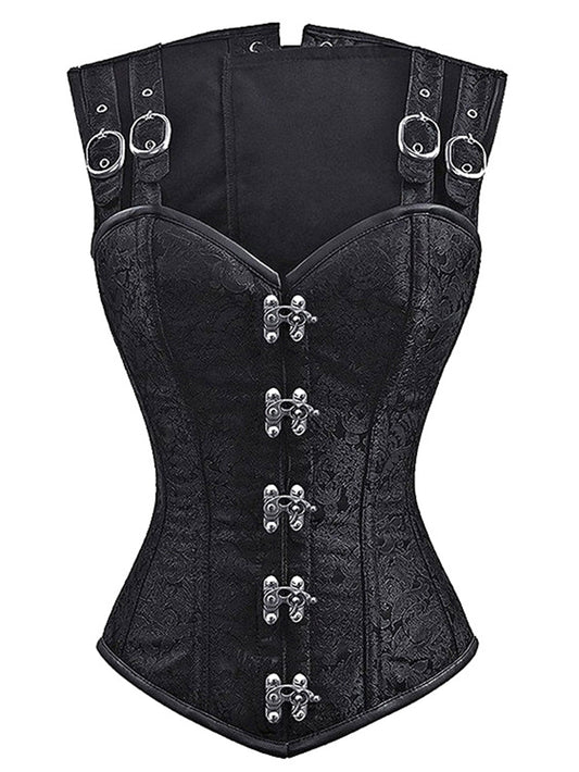 Corset sexy à bretelles à boucles punk 