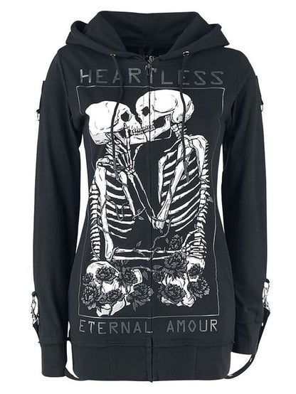 Sweat à capuche Punk Heartless Eternal Amour pour femmes 