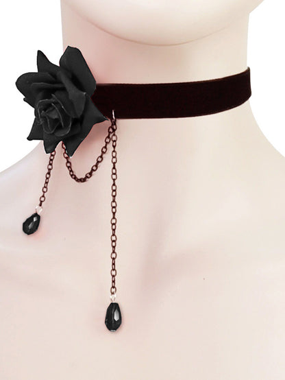 Lace Red Rose Necklace