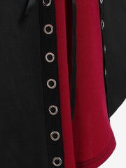 Colourblocked Lace-Up Zip-Up Jacket Dress