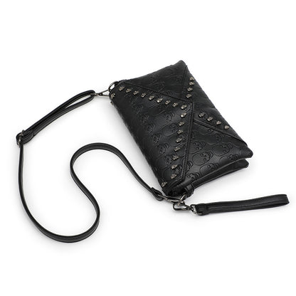 Embossed Skull Shoulder Bag