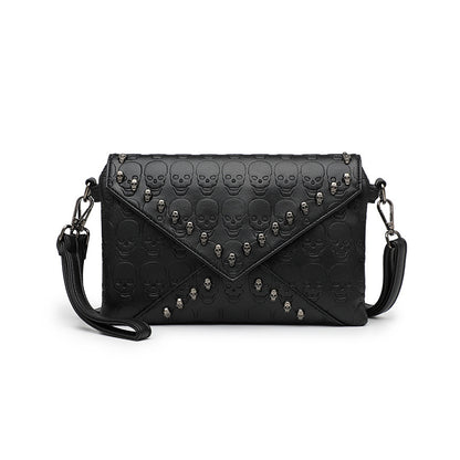 Embossed Skull Shoulder Bag