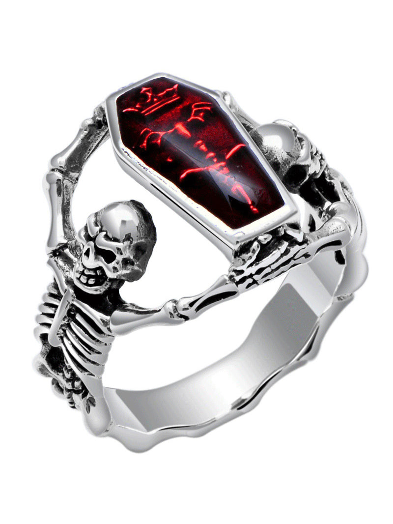 Vampir-Fledermaus-Totenkopf-Ring 