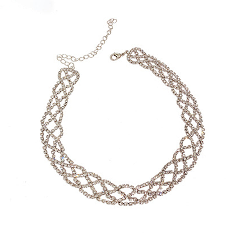 Hollowed-Out Rhinestone Fashion Choker