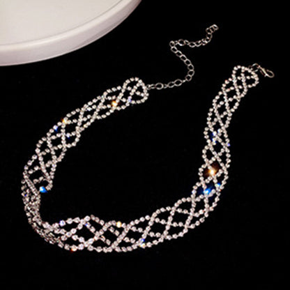 Hollowed-Out Rhinestone Fashion Choker