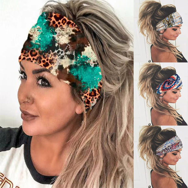 Casual Knitted Printed Elastic Headwrap