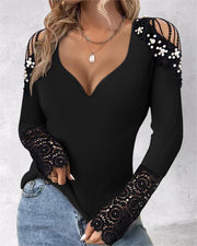 Sexy Lace V-neck Tops