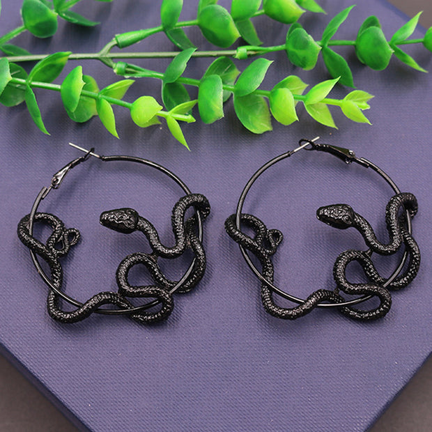 Boucles d'oreilles serpent torsadées vintage 