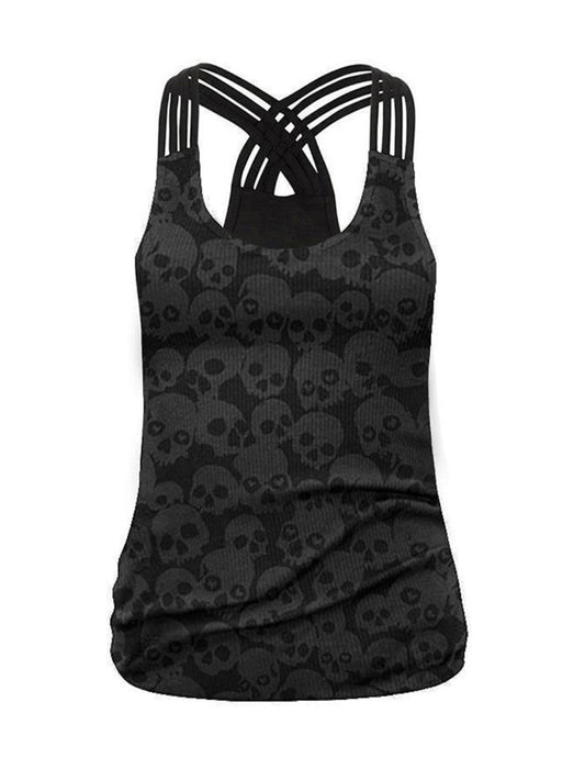 Camisole coupe ajustée à imprimé tête de mort 