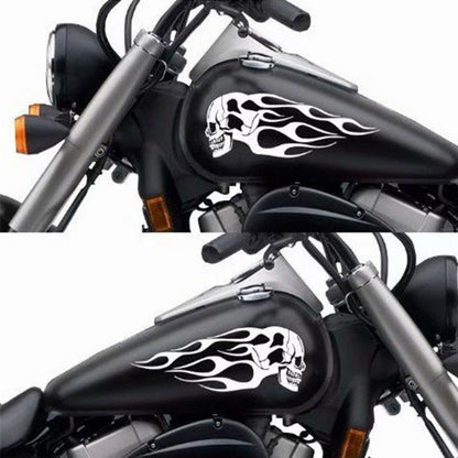 Burning Skull Motorcyle Gas Tank Sticker