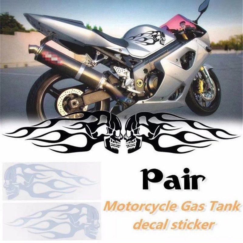 Burning Skull Motorcyle Gas Tank Sticker