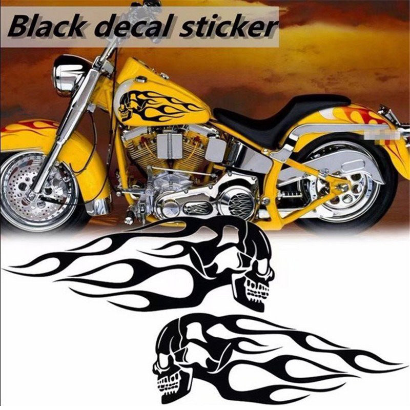 Burning Skull Motorcyle Gas Tank Sticker