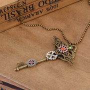 Collier pendentif clé ailes Steampunk 