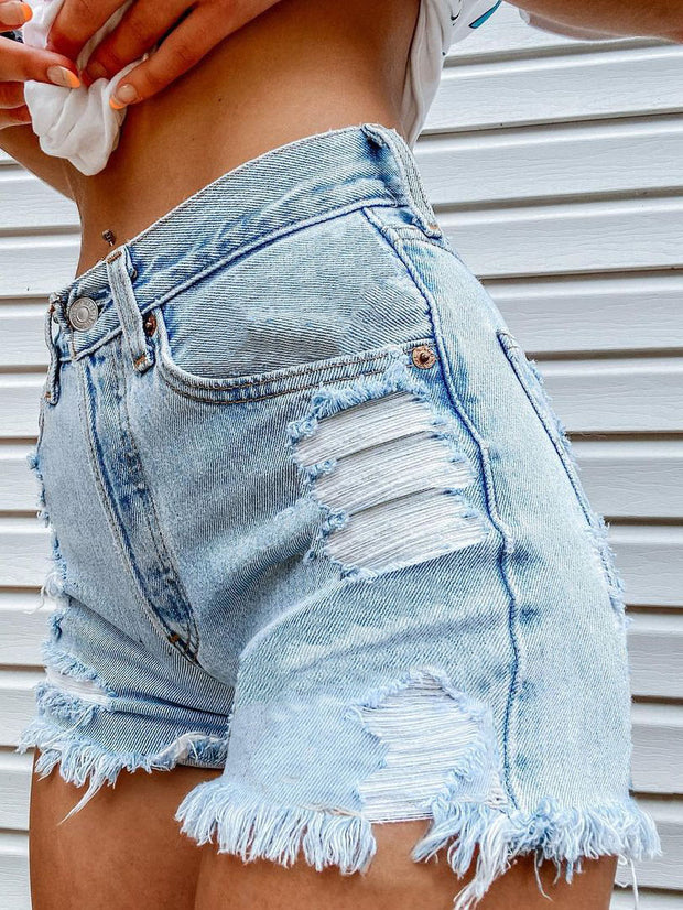 Bite Finger Printed Ripped Jeans