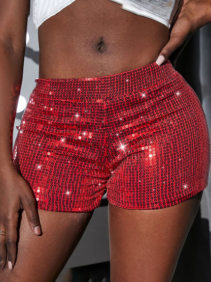 Women's Sequined High Waist Casual Shorts