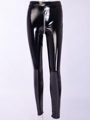 Sexy Chain Shiny PU Leather Trousers