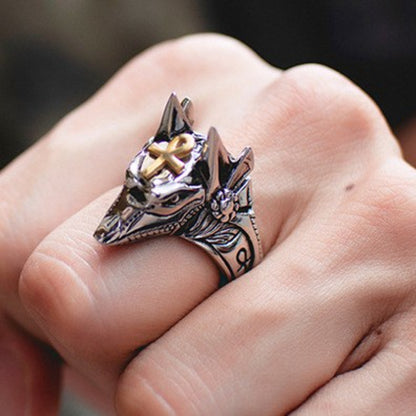 Verstellbarer Ring mit Retro-Punk-Tieren 