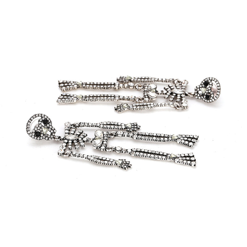 Rhinestone Halloween Skeleton Fashion Earrings