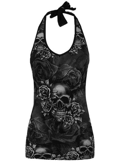 Fashion Skull Print Sports Vest