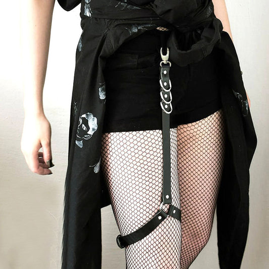 Punk Bondage Leather Garter Belt