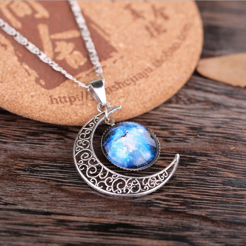 Starry Moon Time Gemstone Necklace