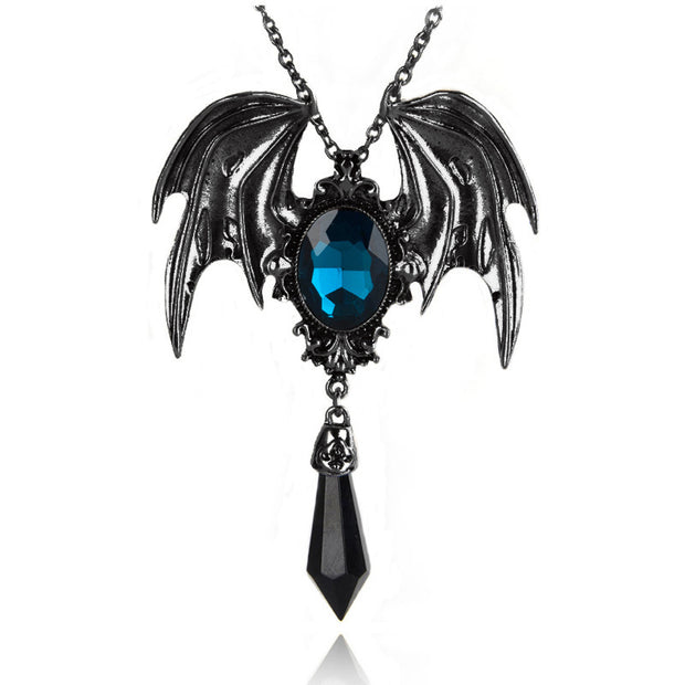 Halloween Halskette mit Gothic-Fledermaus-Anhänger 