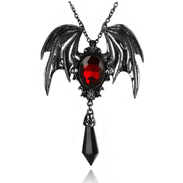 Halloween Halskette mit Gothic-Fledermaus-Anhänger 