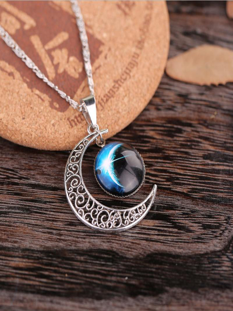 Starry Moon Time Gemstone Necklace