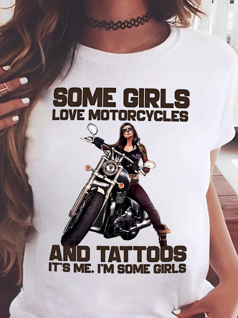 T-Shirt mit Aufdruck „Wild Motorbike Lady“ 