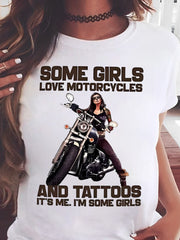 T-shirt imprimé dame moto sauvage 