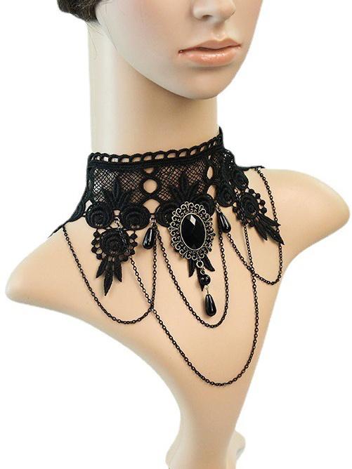 Gothic Spitzenkette Quaste Choker 