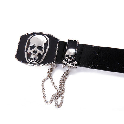 Punk-Totenkopf-Hüftgürtel mit Kette 