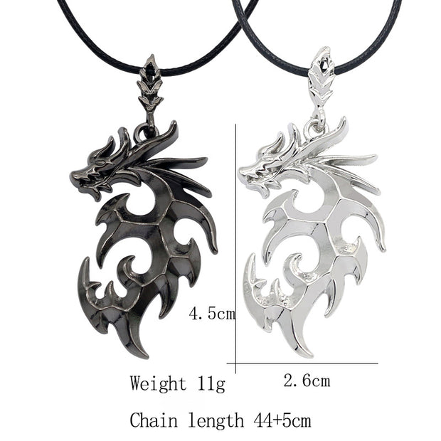 Men's Fierce Dragon Pedant Necklace