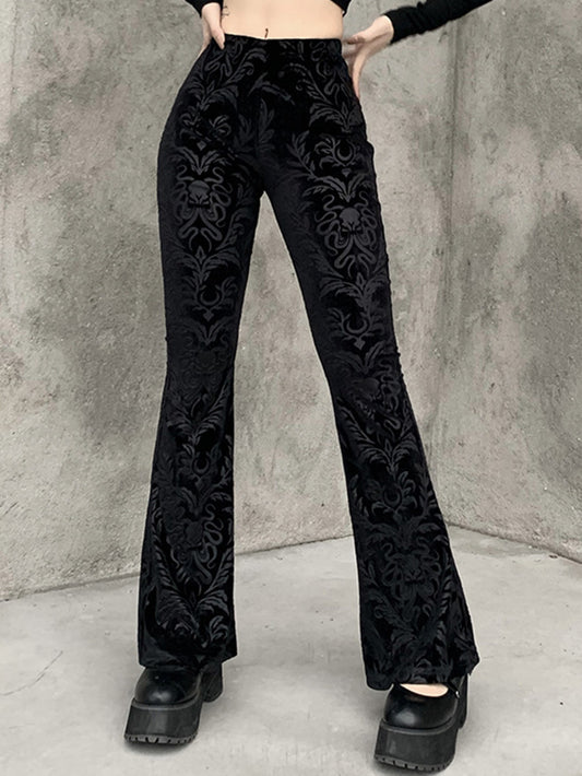 Pantalon rétro à ourlet évasé pour femme 